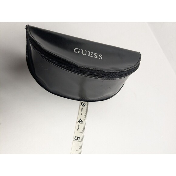 Guess Eyewear Eyeglass / Sunglass Hard Case Zipper Closure Faux Leather - Black - Picture 9 of 9